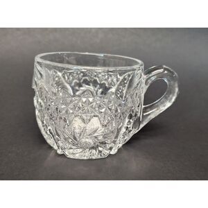 Vintage Fenton Punch cup coin dot Clear Glass Set Of 7 Rare No Chips Or Cracks